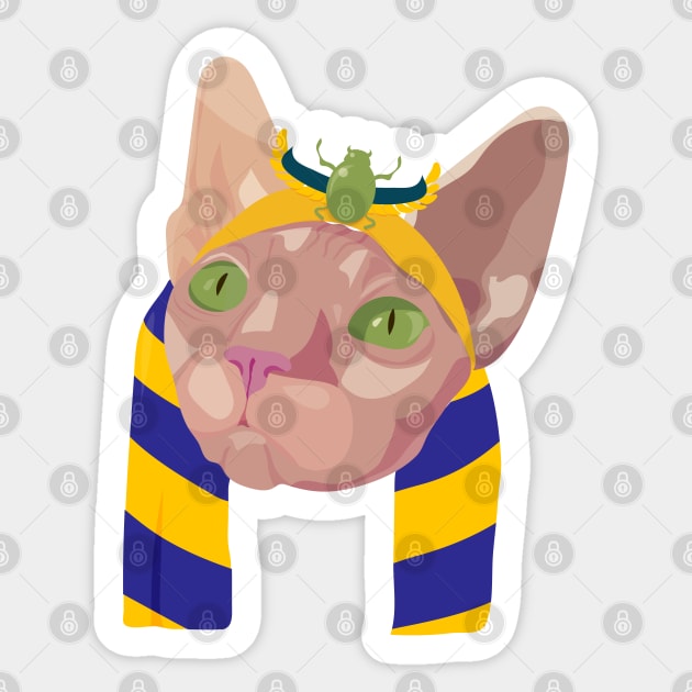 Egyptian Sacred Sphynx Cat Sticker by tatadonets